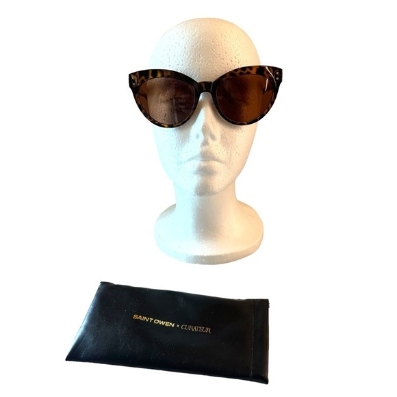 Saint Owen X Curateur Wylde Tortoise Shell Sunglasses with Case - Picture 6 of 6